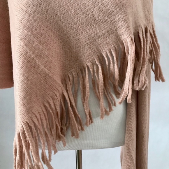 Steve Madden Blush Fringe Knit Wrap Muffler Scarf - Picture 5 of 10